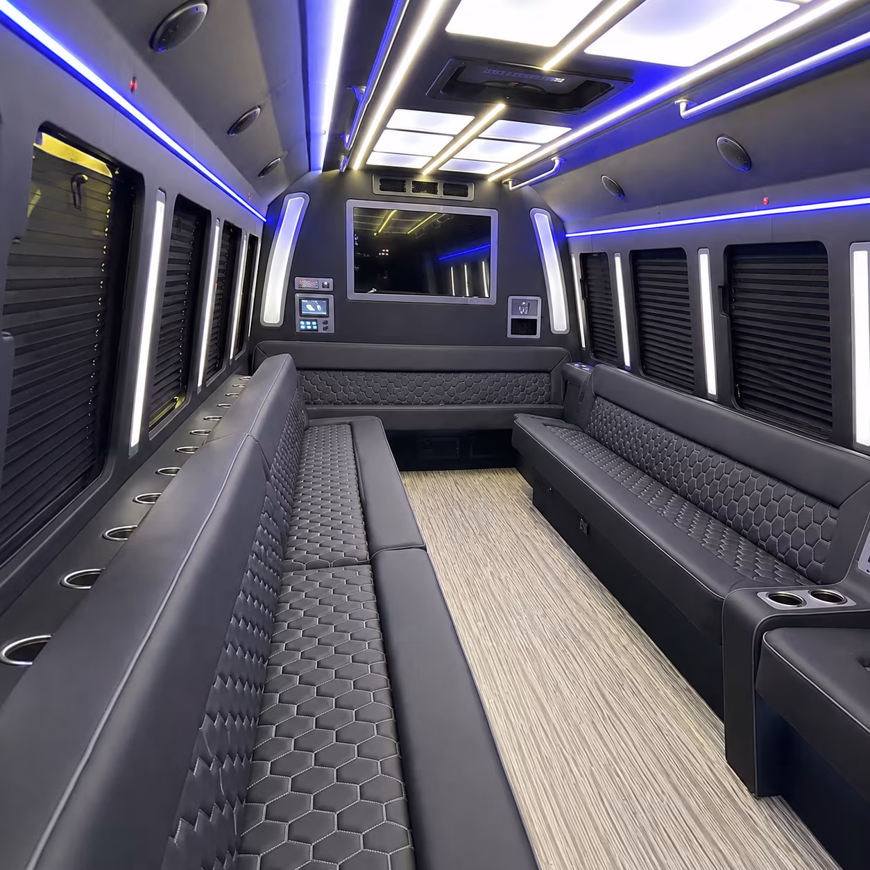 columbus 40 passenger party bus inside
