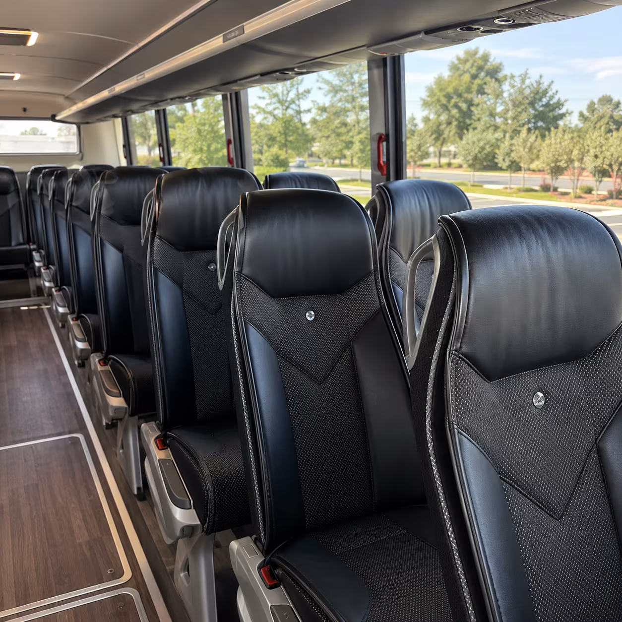 columbus 45 passenger charter bus interior