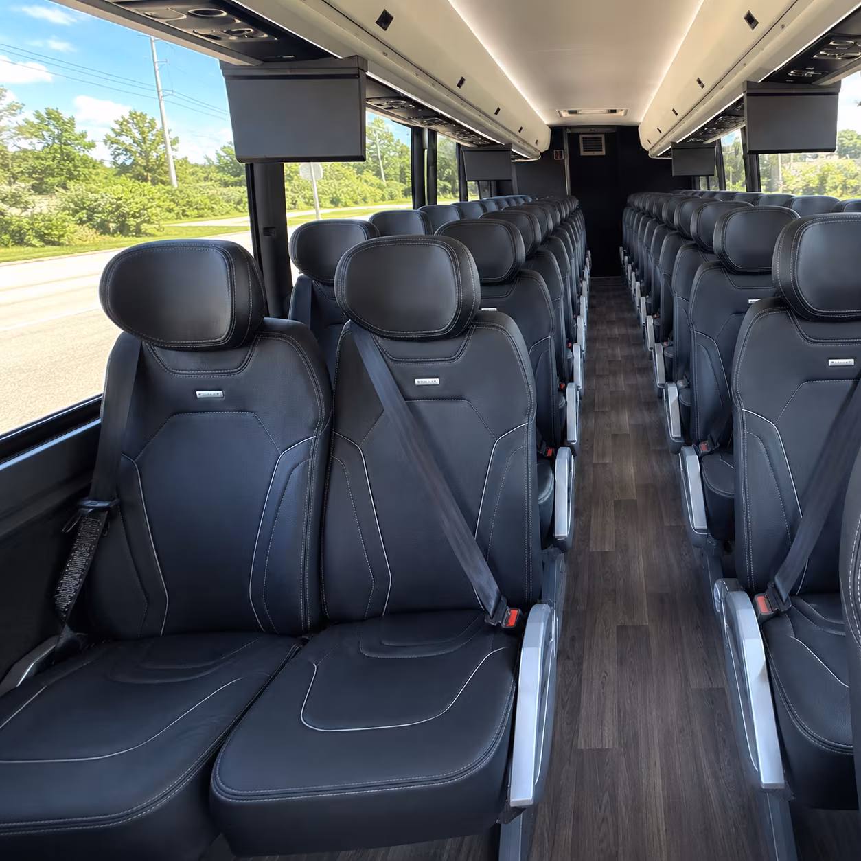 columbus 47 passenger charter bus inside