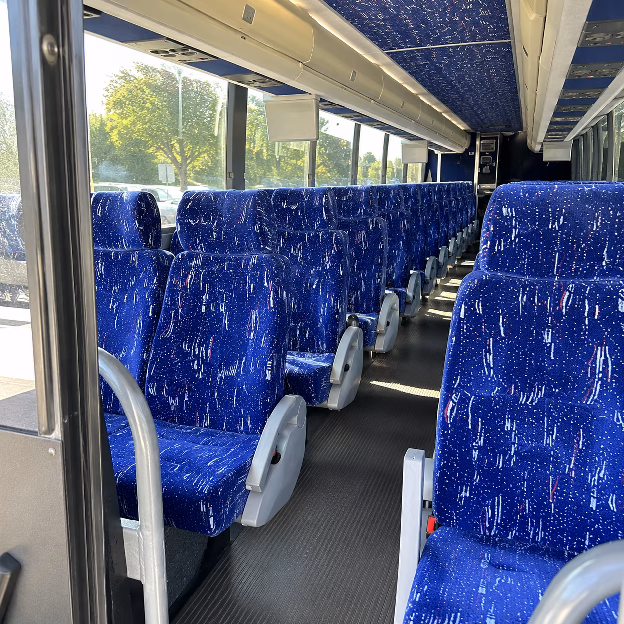 columbus 50 passenger charter bus inside